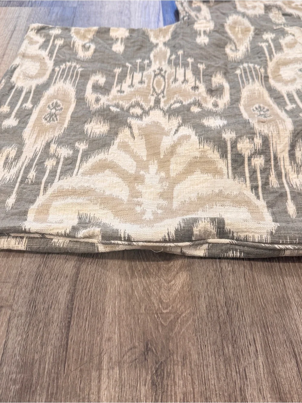 Crate&Barrel Neutral Ikat Accent Pillow Covers Set of 2 Gray Beige